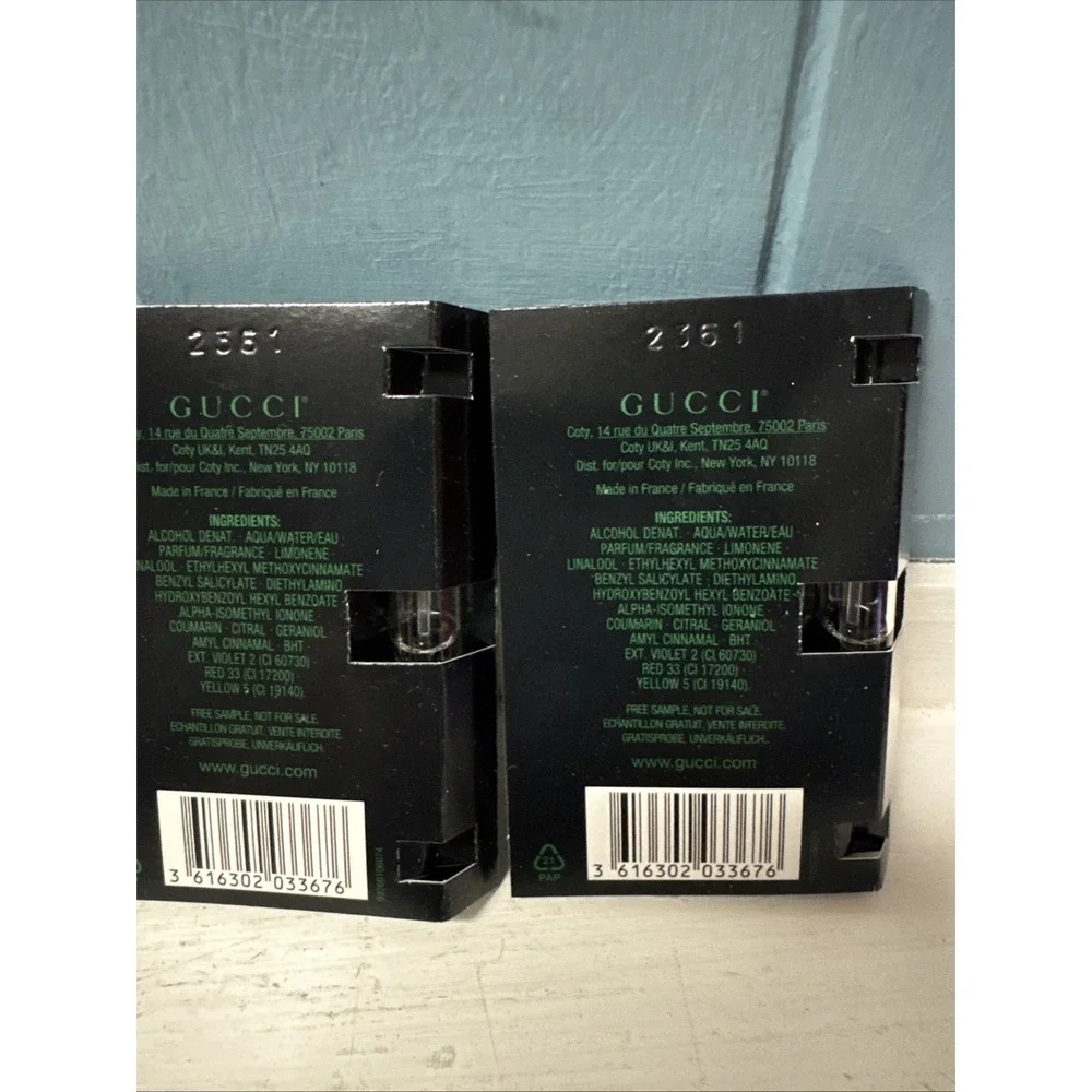 4 GUCCI GUILTY BLACK POUR HOMME EDT 1 x SAMPLES 0.05 FL. OZ. 1.5 ML‎ SPRAY FRESH